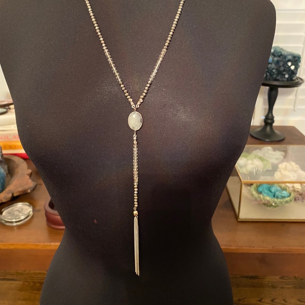 Silver & Beaded Tassel necklace.